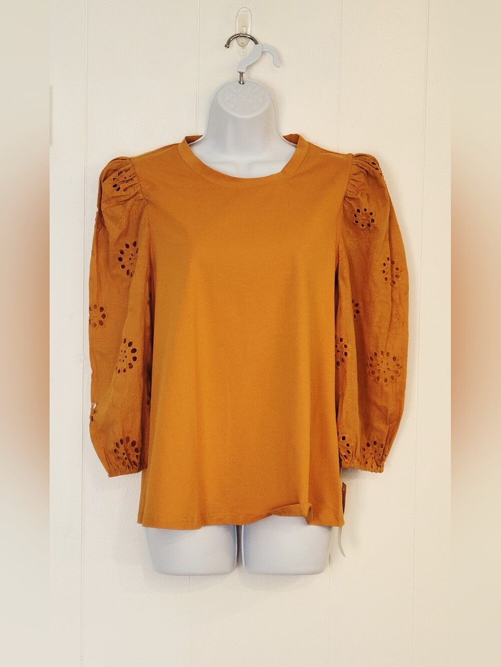 Jack + Avery Eyelet Sleeves Top